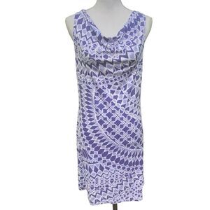 Title Nine Purple Geometric Print Sleeveless Dress Women’s Size Small Stretch Co